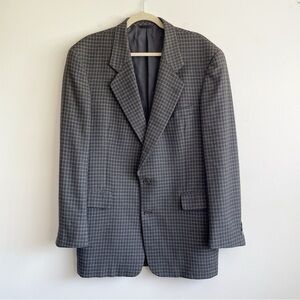 Ermenegildo Zegna plaid blazer jacket sport coat grey collared Cambridge sz 42L